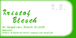 kristof blesch business card
