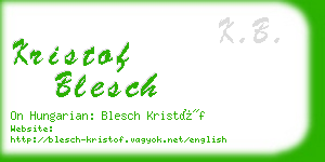 kristof blesch business card